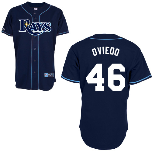 Juan-Carlos Oviedo #46 Youth Baseball Jersey-Tampa Bay Rays Authentic Alternate 2 Navy Cool Base MLB Jersey